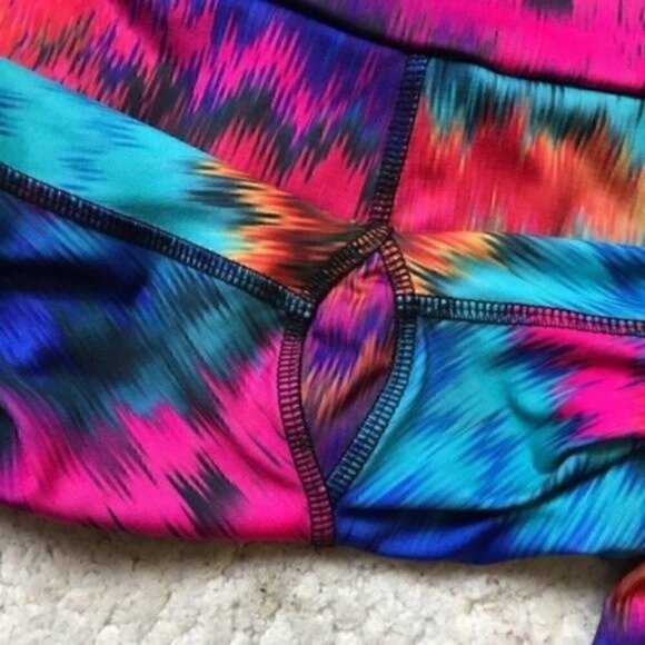 KOS USA: Womens Multi-Colored Zig Zag Skinny Leggings M - Picture 6 of 8